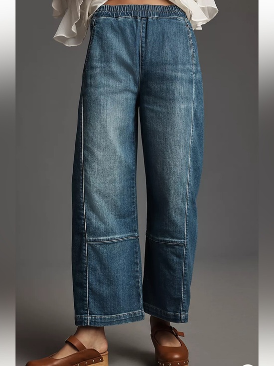 Pilcro Denim - Pilcro Relaxed Drawstring Pull On Barrel Jeans Size M